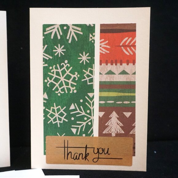 3 Thank You Cards Off White with County Print Handmade Greeting Note Cards - Picture 2 of 5